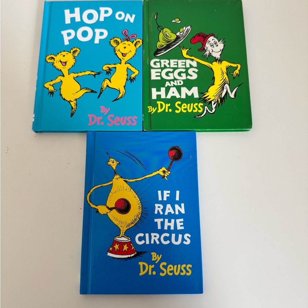 Dr Seuss Book Lot Hop on Pop Green Eggs and Ham If I Ran the Circus Hardcover